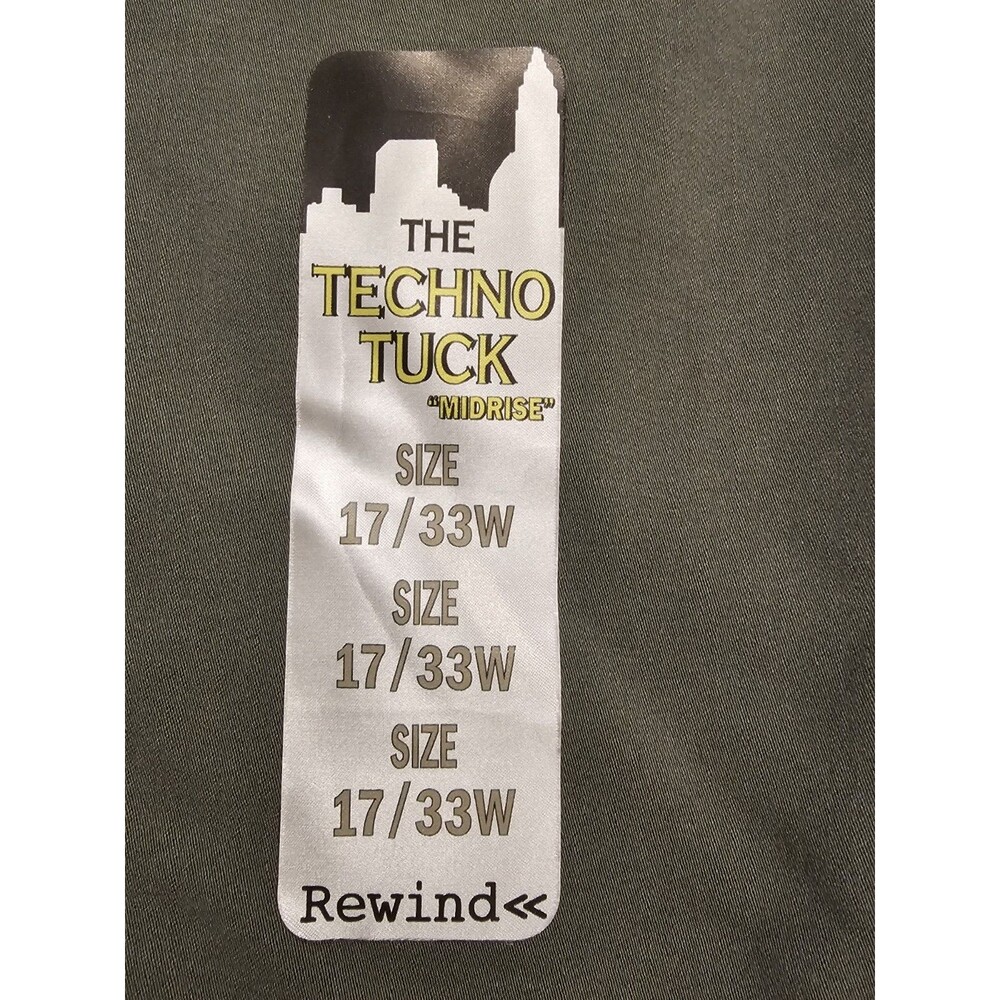 NWT Rewind The Techno Tuck Mid Rise Skinny Pants Jeans Olive Green 17 33W Plus - Picture 7 of 10